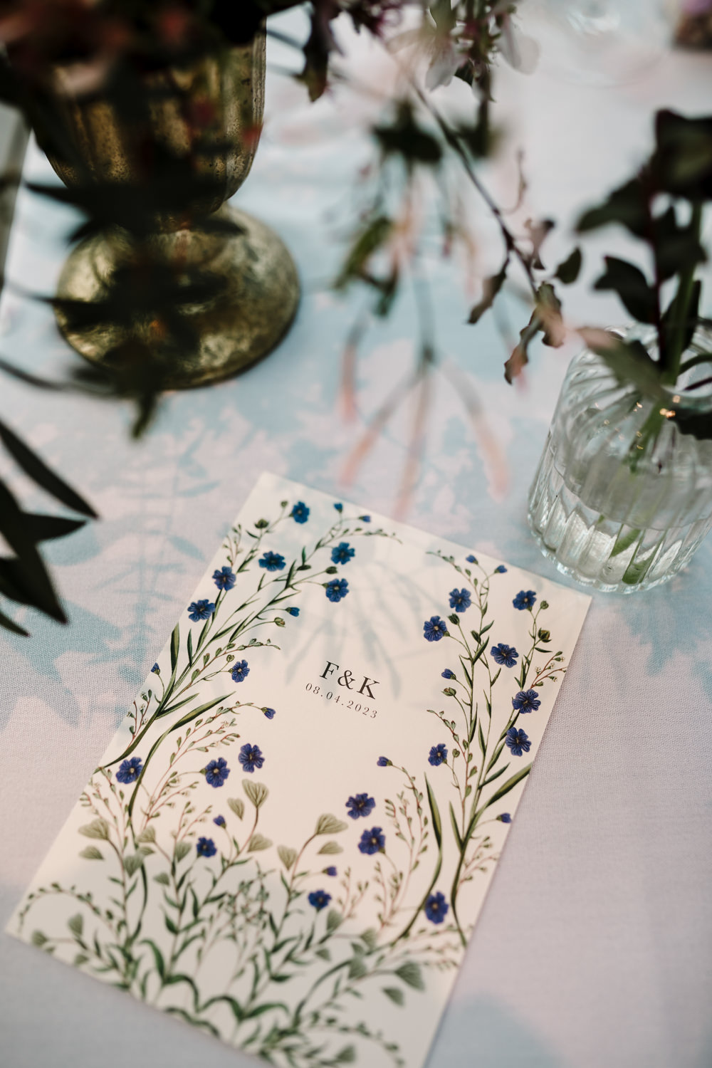 Whitworth Art Gallery Wedding Amy Faith Photography Floral Menu Card