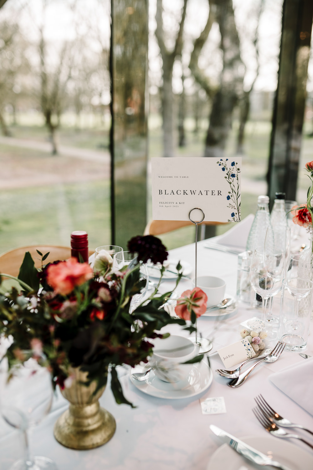 Whitworth Art Gallery Wedding Amy Faith Photography Flower Centrepiece Table Name