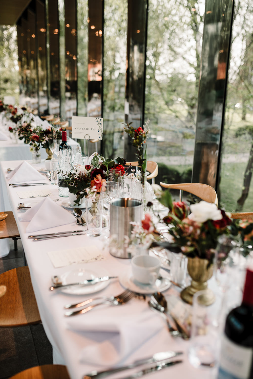 Whitworth Art Gallery Wedding Amy Faith Photography Table Flowers Centrepiece