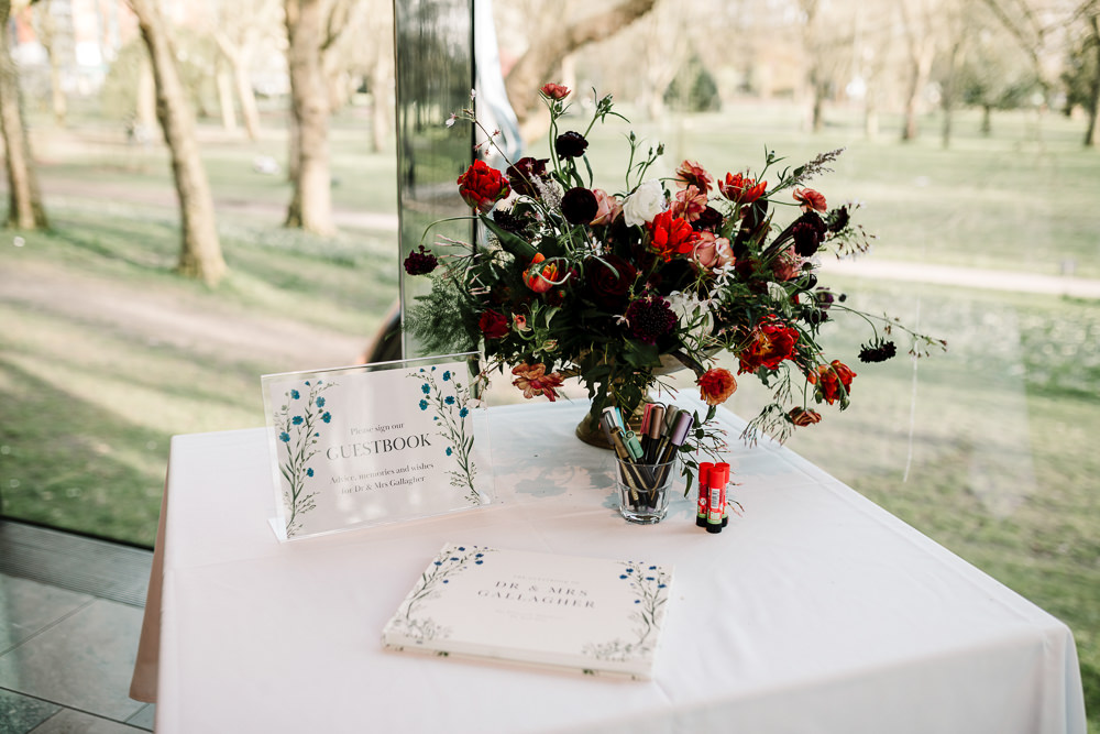 Whitworth Art Gallery Wedding Amy Faith Photography Guest Book Table
