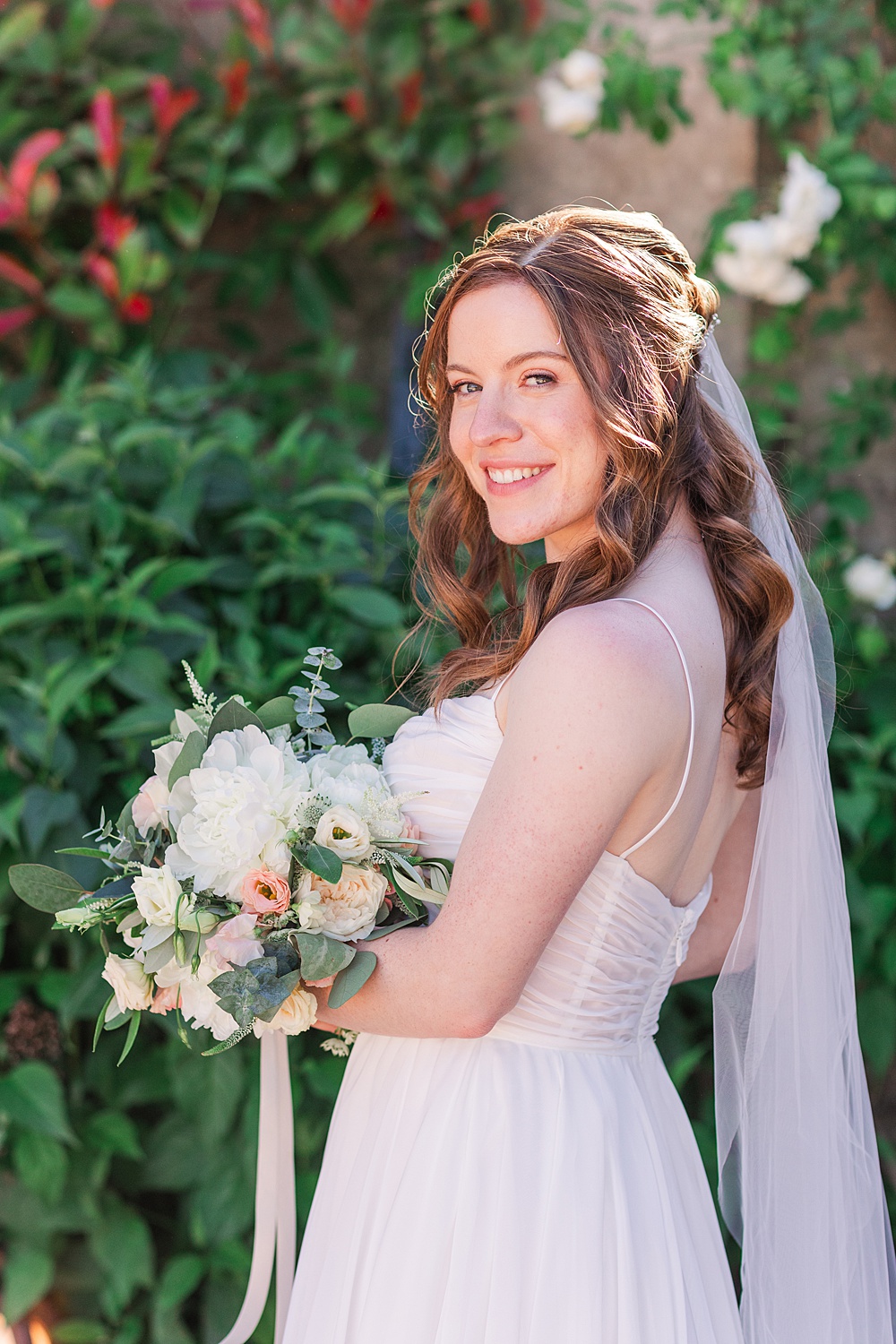 Classic Somerset Country Wedding James and Kerrie Photography Greenery White Blush Bride Bouquet