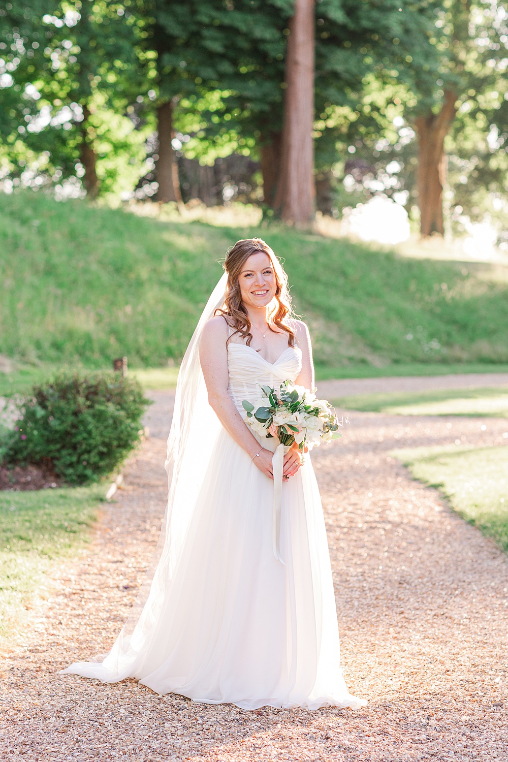 Classic Somerset Country Wedding James and Kerrie Photography Spaghetti Strap Gown Bridal Dress Train Veil
