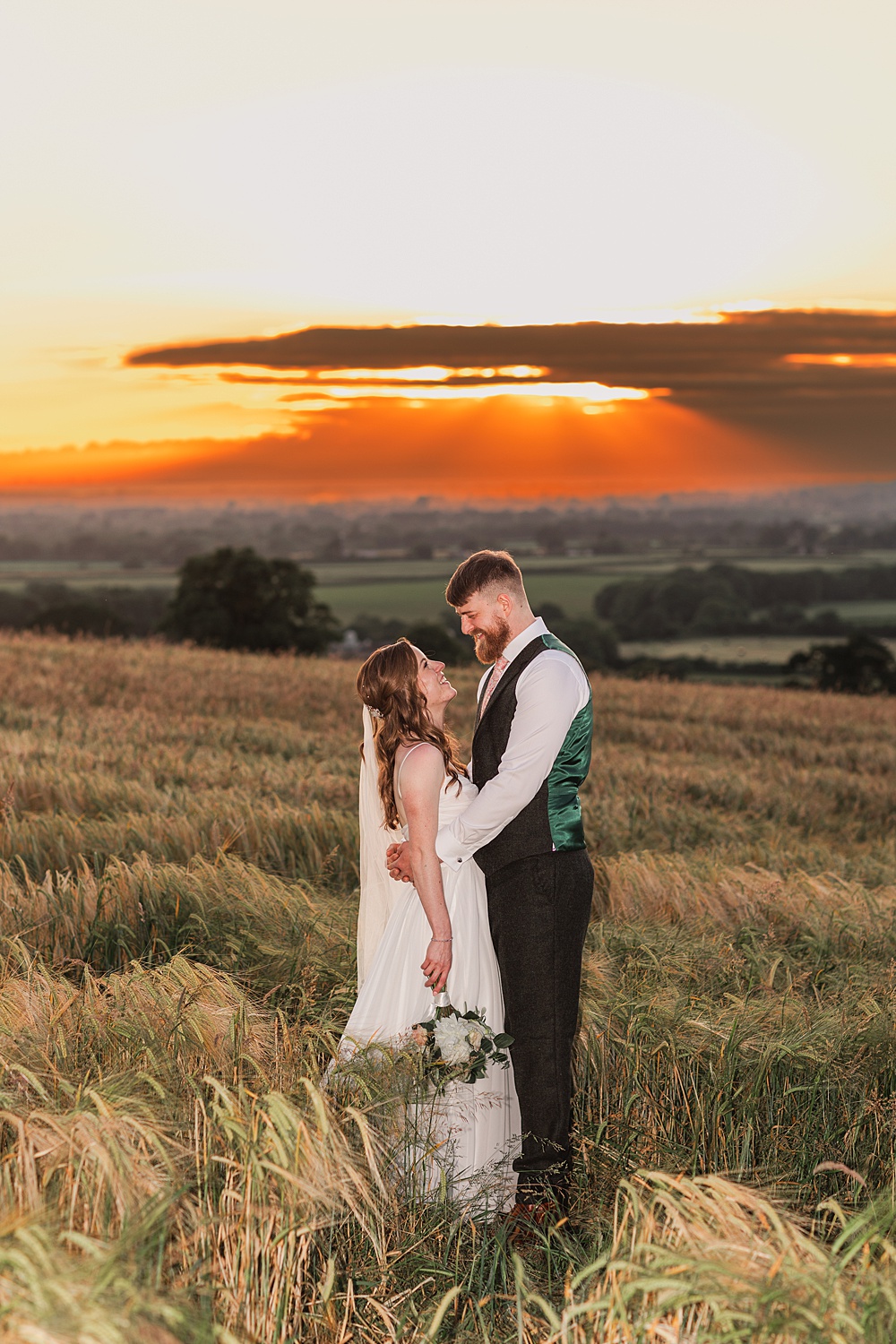 Classic Somerset Country Wedding James and Kerrie Photography Sunset Portrait