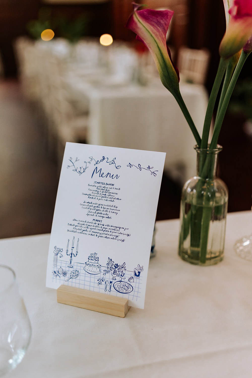 Dinner Party Wedding Lou Rob Photo Menu Card