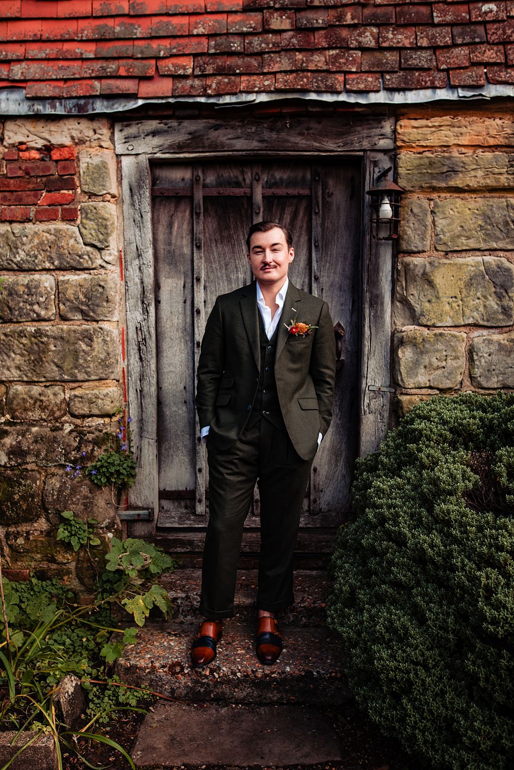 Vintage Winter Wonderland Wedding Ideas Natalia Case Photography Groom Brown Suit