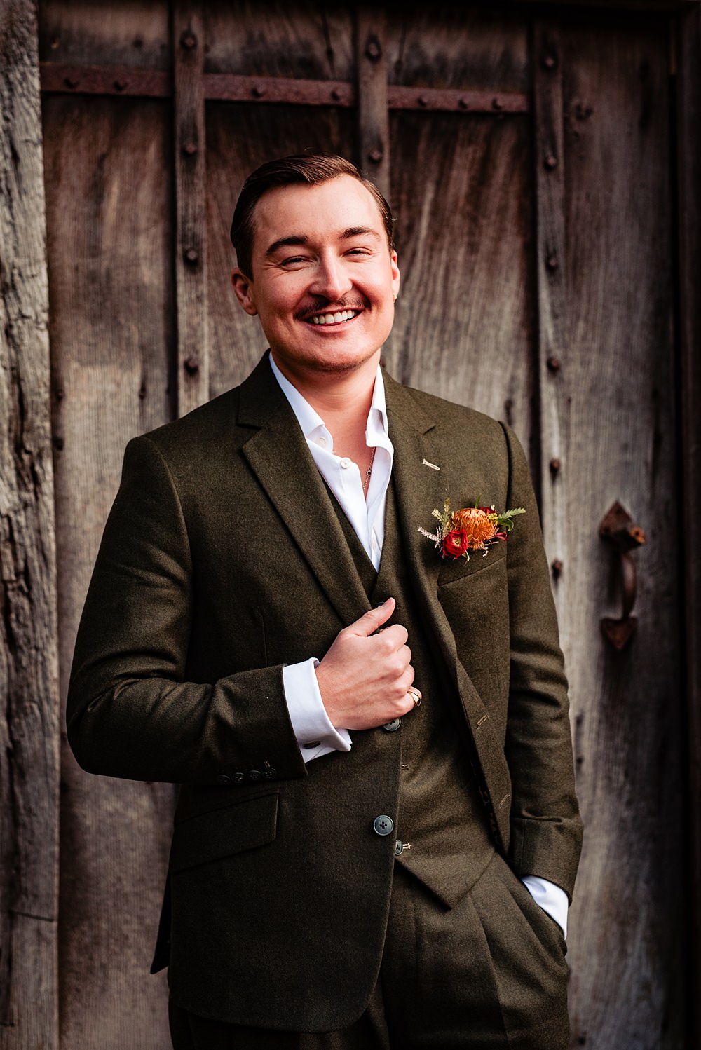 Vintage Winter Wonderland Wedding Ideas Natalia Case Photography Groom Brown Suit