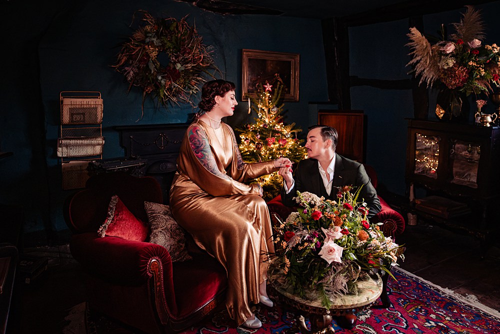 Vintage Winter Wonderland Wedding Ideas Natalia Case Photography Christmas Tree