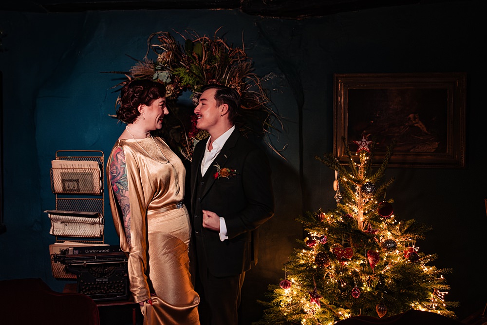 Vintage Winter Wonderland Wedding Ideas Natalia Case Photography Christmas Tree