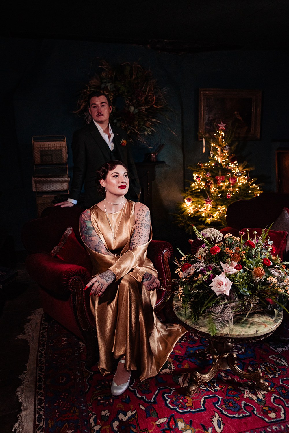 Vintage Winter Wonderland Wedding Ideas Natalia Case Photography Christmas Tree