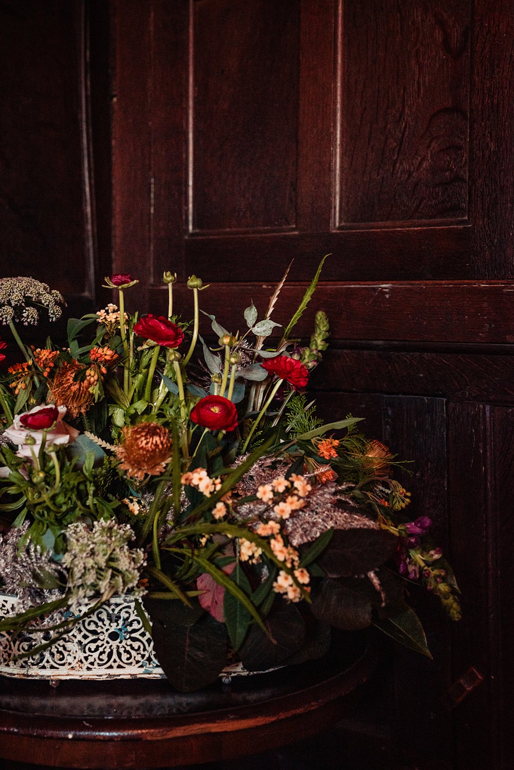 Vintage Winter Wonderland Wedding Ideas Natalia Case Photography Wild Natural Flower Arrangement