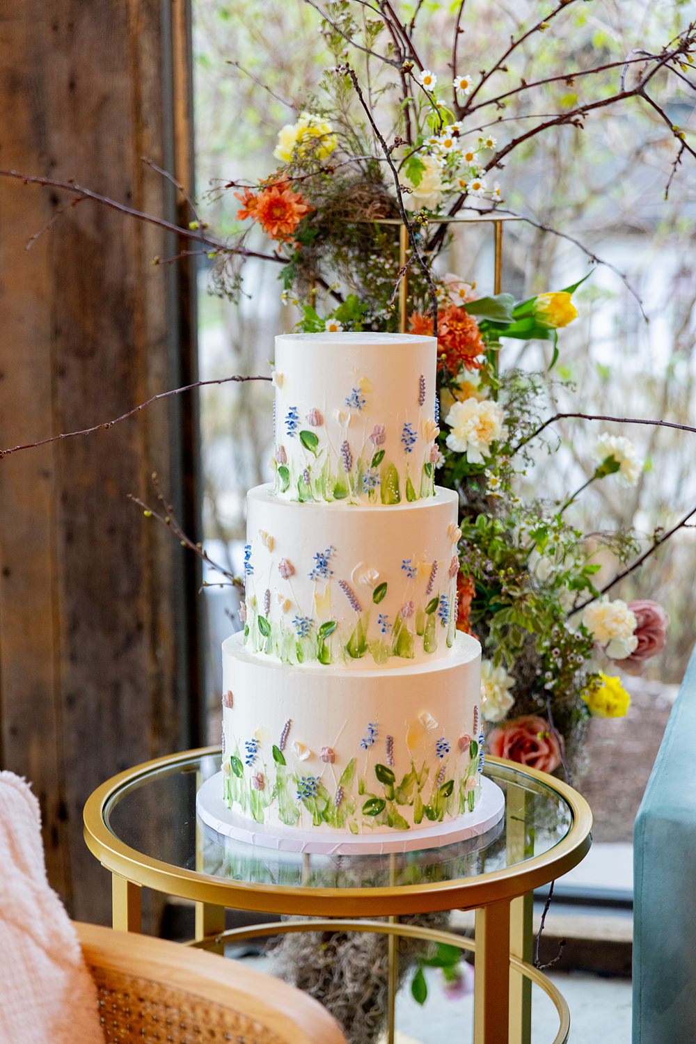 Cedar Lakes Estate Wedding Ideas Little But Fierce Photography Wildflower Iced 3 Tier Cake