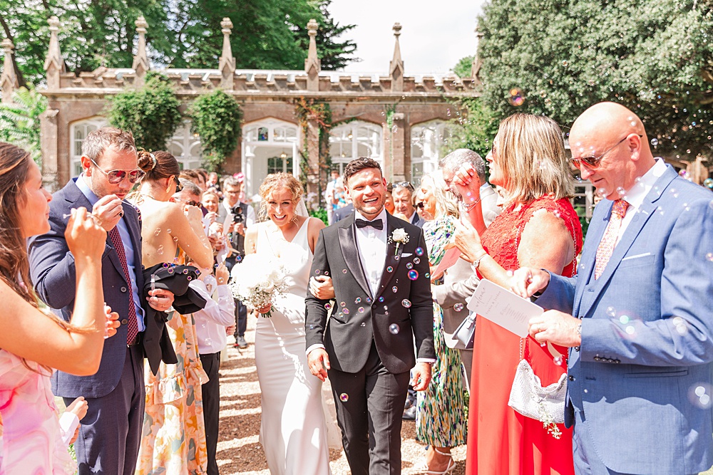 St Audries Park Wedding James and Kerrie Photography Confetti Bubbles