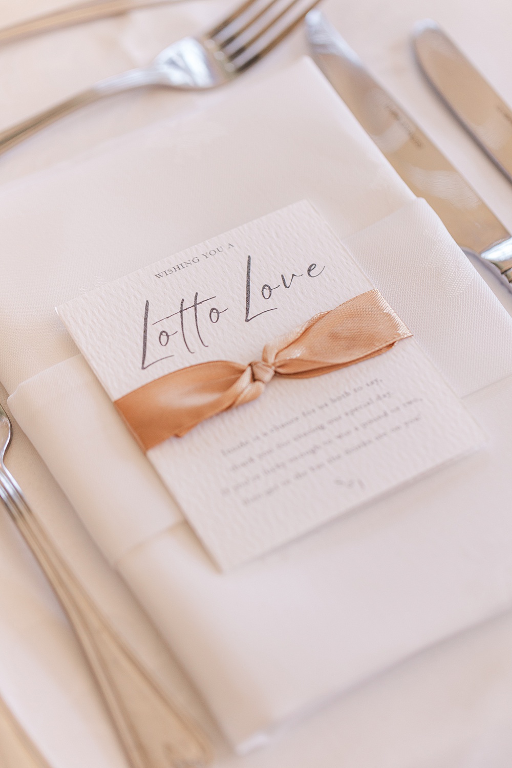 St Audries Park Wedding James and Kerrie Photography Lottery Ticket Favour