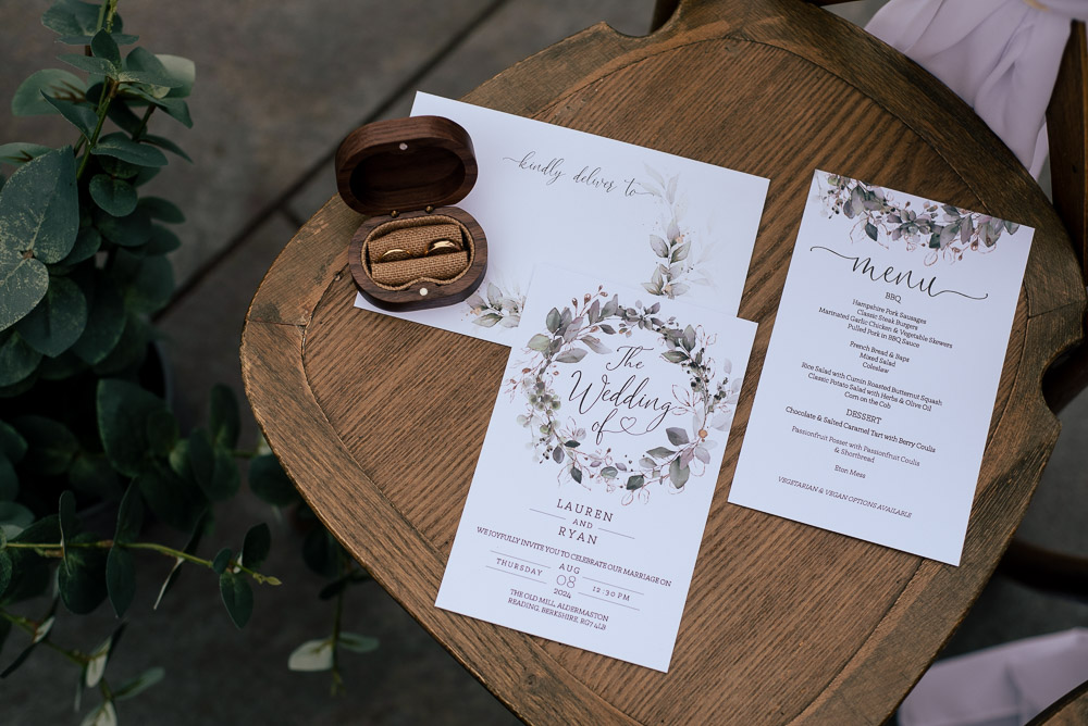 The Old Mill Aldermaston Wedding Nicola Belson Photography Floral Stationery Rings Invite