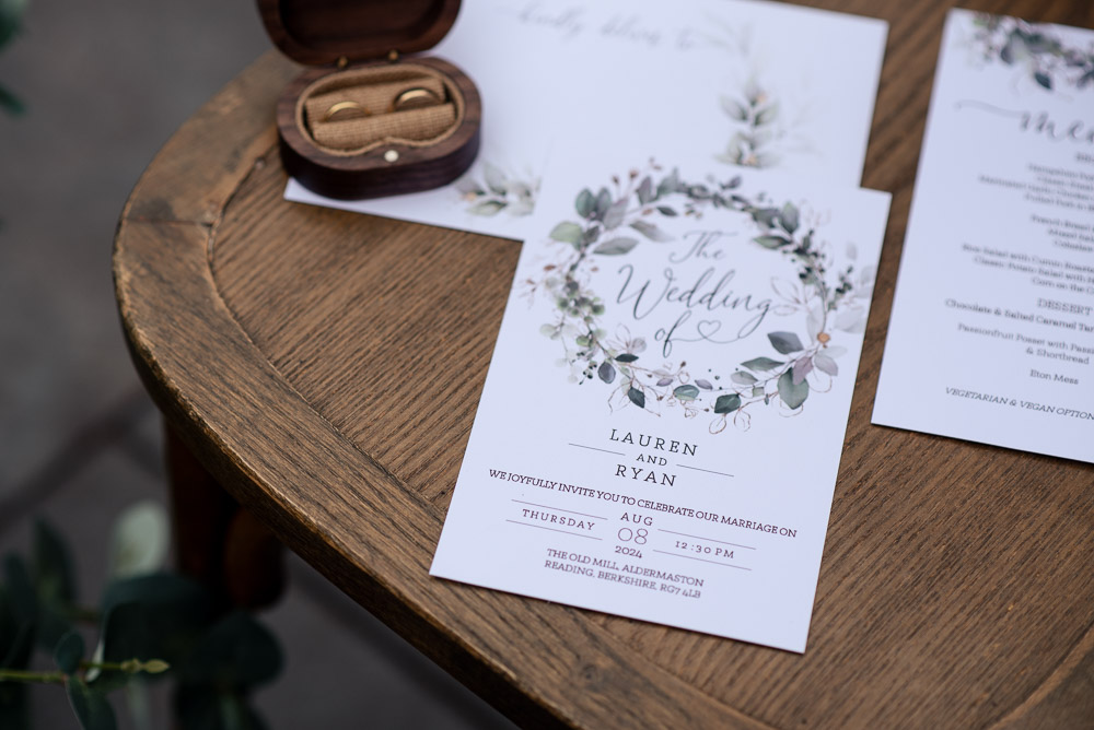 The Old Mill Aldermaston Wedding Nicola Belson Photography Floral Stationery Rings Invite