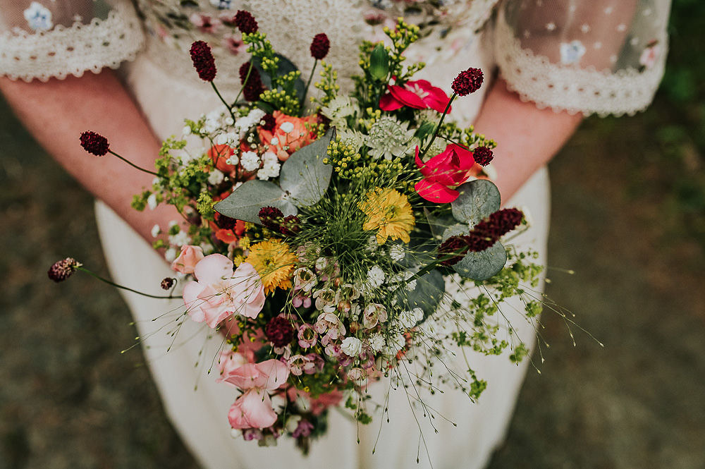 Akrasanden Norway Elopement TS Foto Design Bride Flowers Flower Crown Bouquet