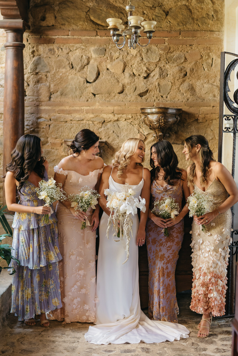 Antigua Guatemala Destination Wedding Daniel Lopez Perez Wedding Photography Mismatched Floral Bridesmaid Dresses