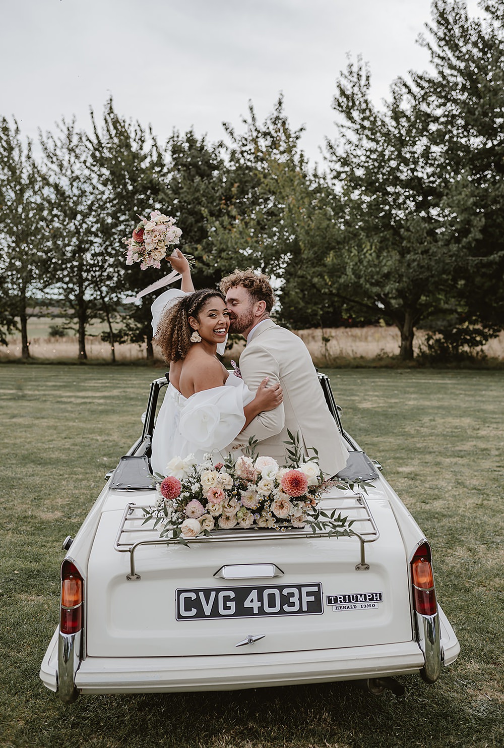 Mill Farm Wedding Ideas Happy Moments Co Classic Convertible Car Flowers