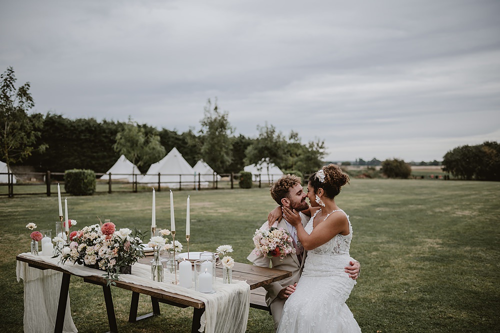 Mill Farm Wedding Ideas Happy Moments Co Table Outdoor Flowers Candles Tall Candles Cream Runner