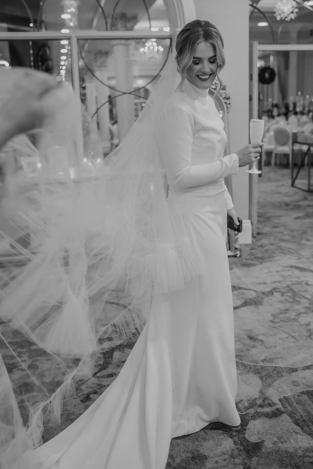 Tullyglass Hotel Wedding Sheena T Photography Tier Ruffle Veil Bride