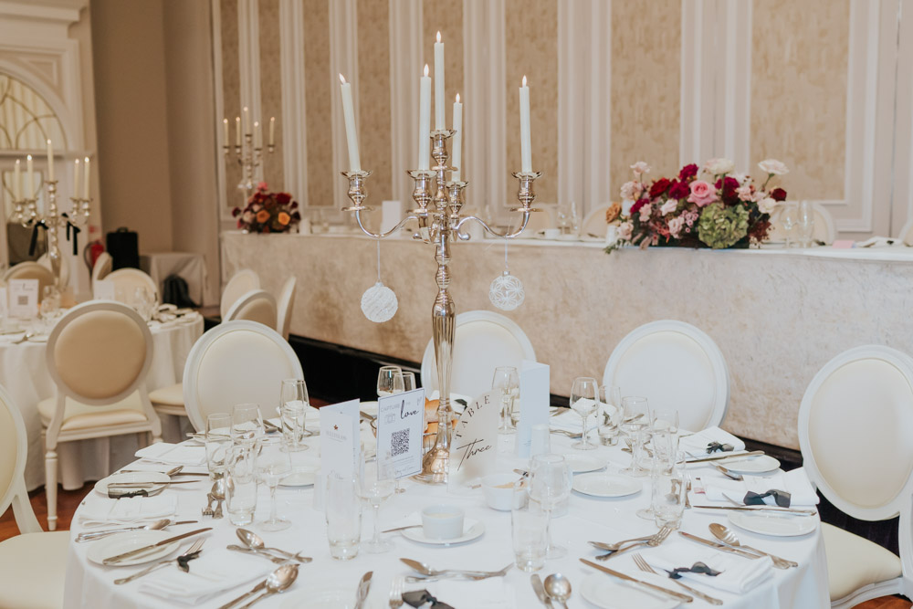 Tullyglass Hotel Wedding Sheena T Photography Candelabra Centrepiece
