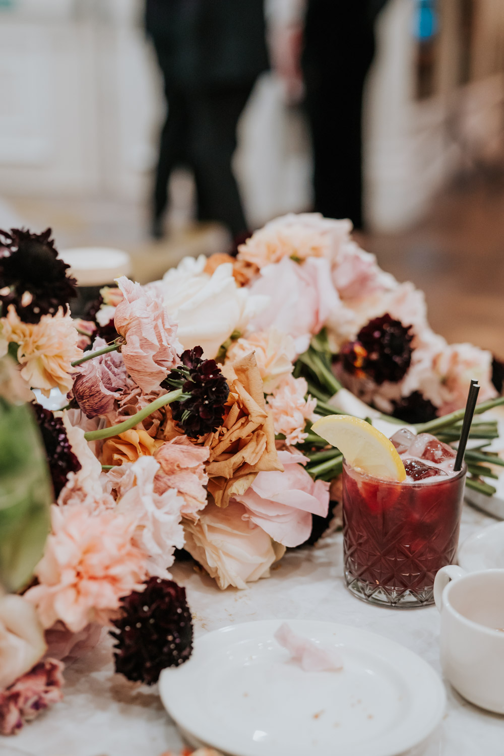 Tullyglass Hotel Wedding Sheena T Photography Table Flowers Cocktail