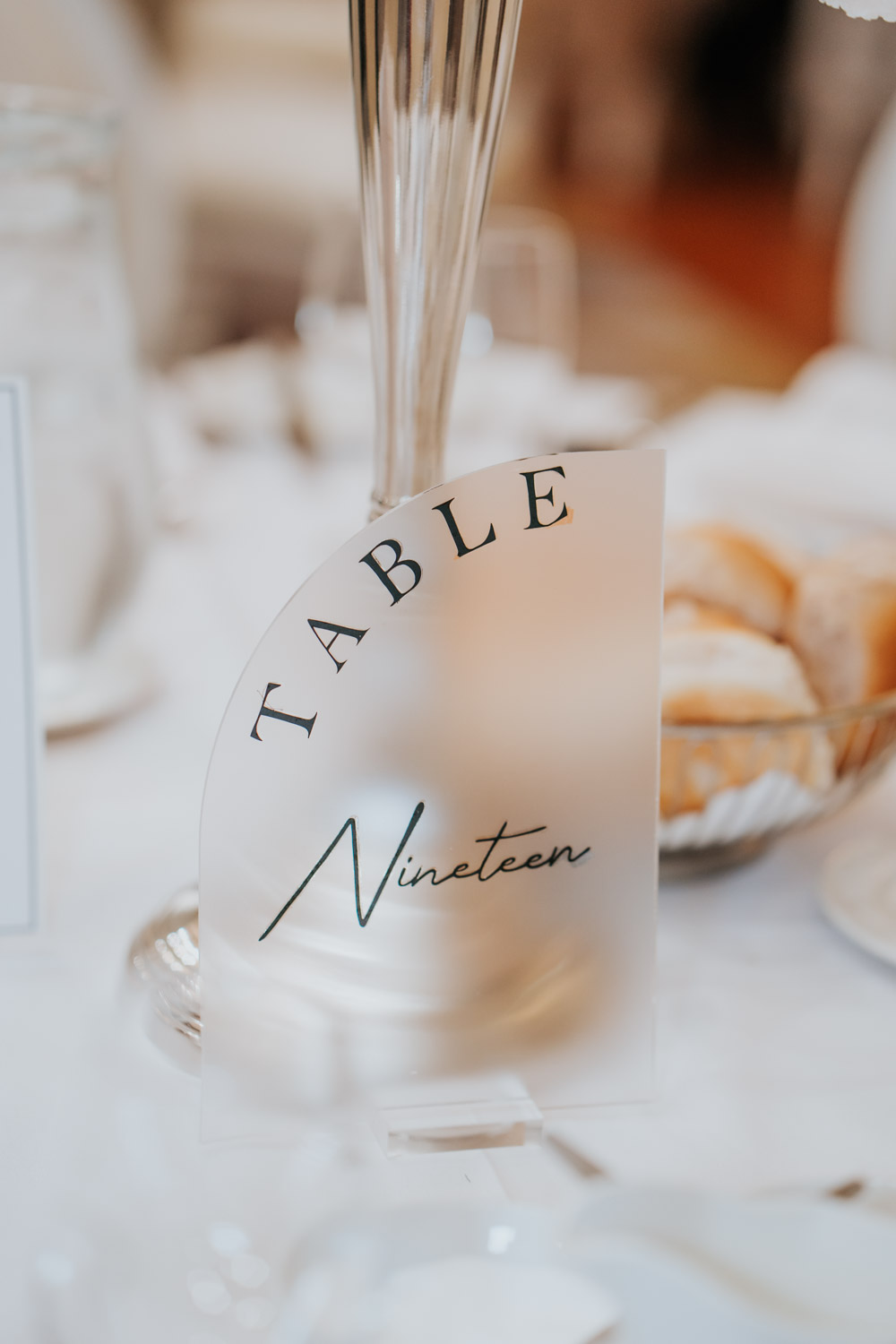Tullyglass Hotel Wedding Sheena T Photography Acrylic Table Number Name