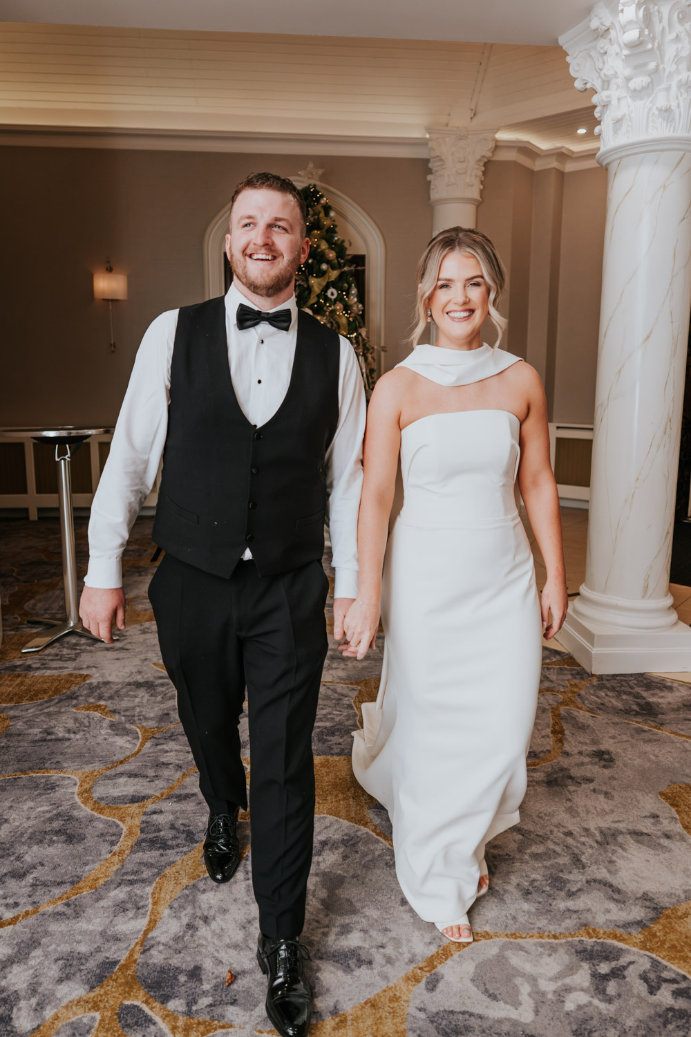 Tullyglass Hotel Wedding Sheena T Photography Bride Dress Gown Neck Scarf