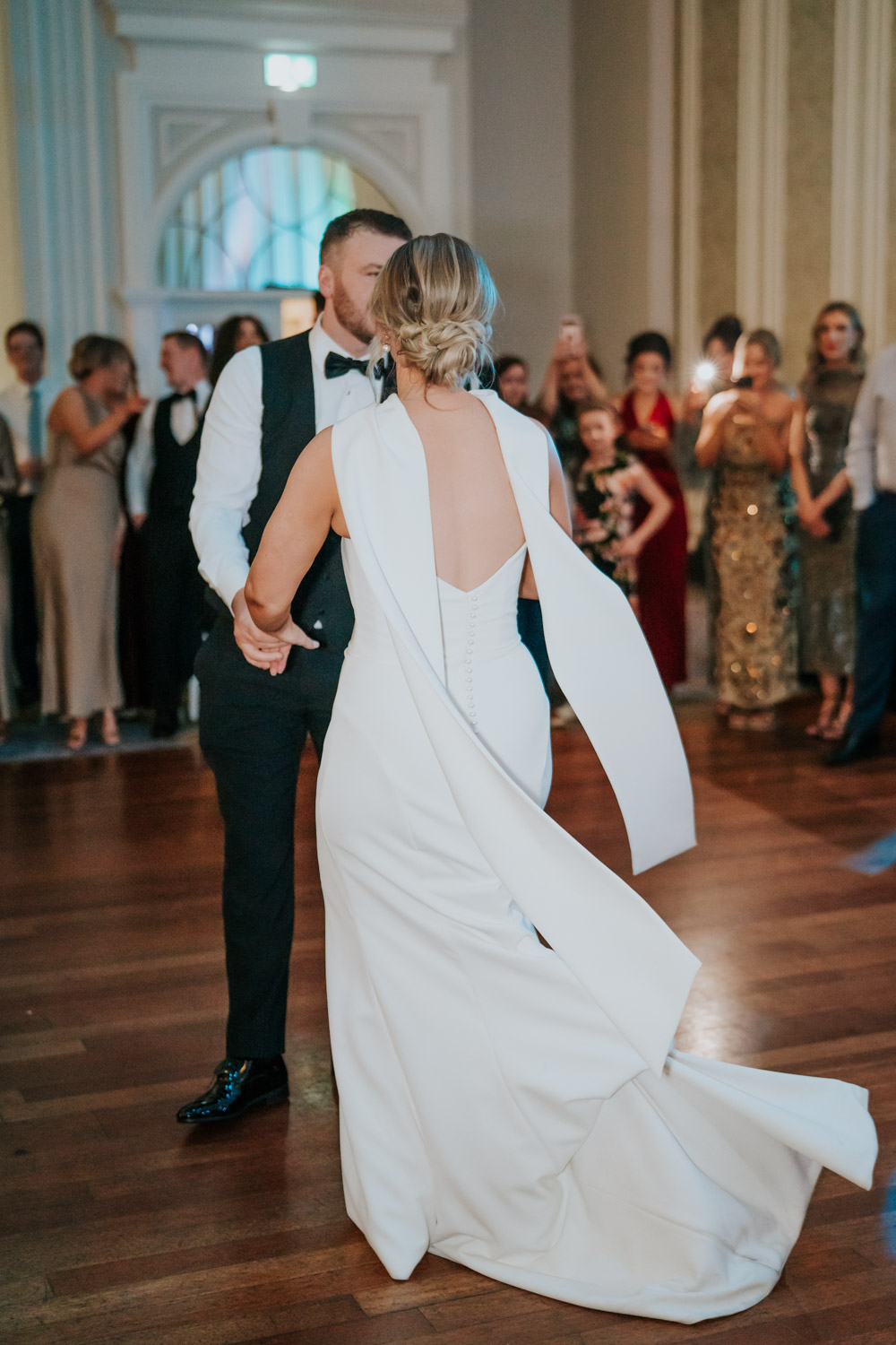 Tullyglass Hotel Wedding Sheena T Photography Bride Dress Gown Neck Scarf