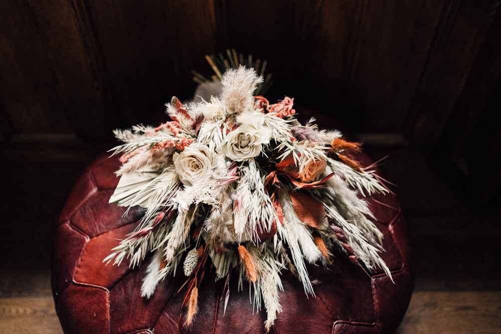 Nottinghamshire Farm Wedding David Lindsley Photography Dried Flowers Bouquet