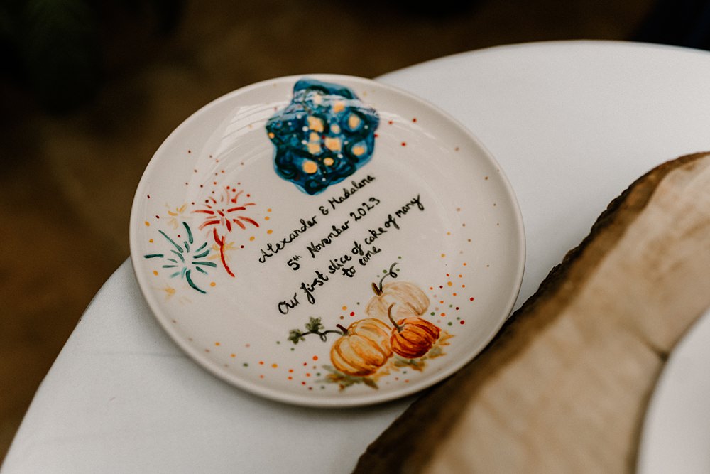 The Matara Centre Wedding Amy Woodham Photography Cake Plate Pumpkins