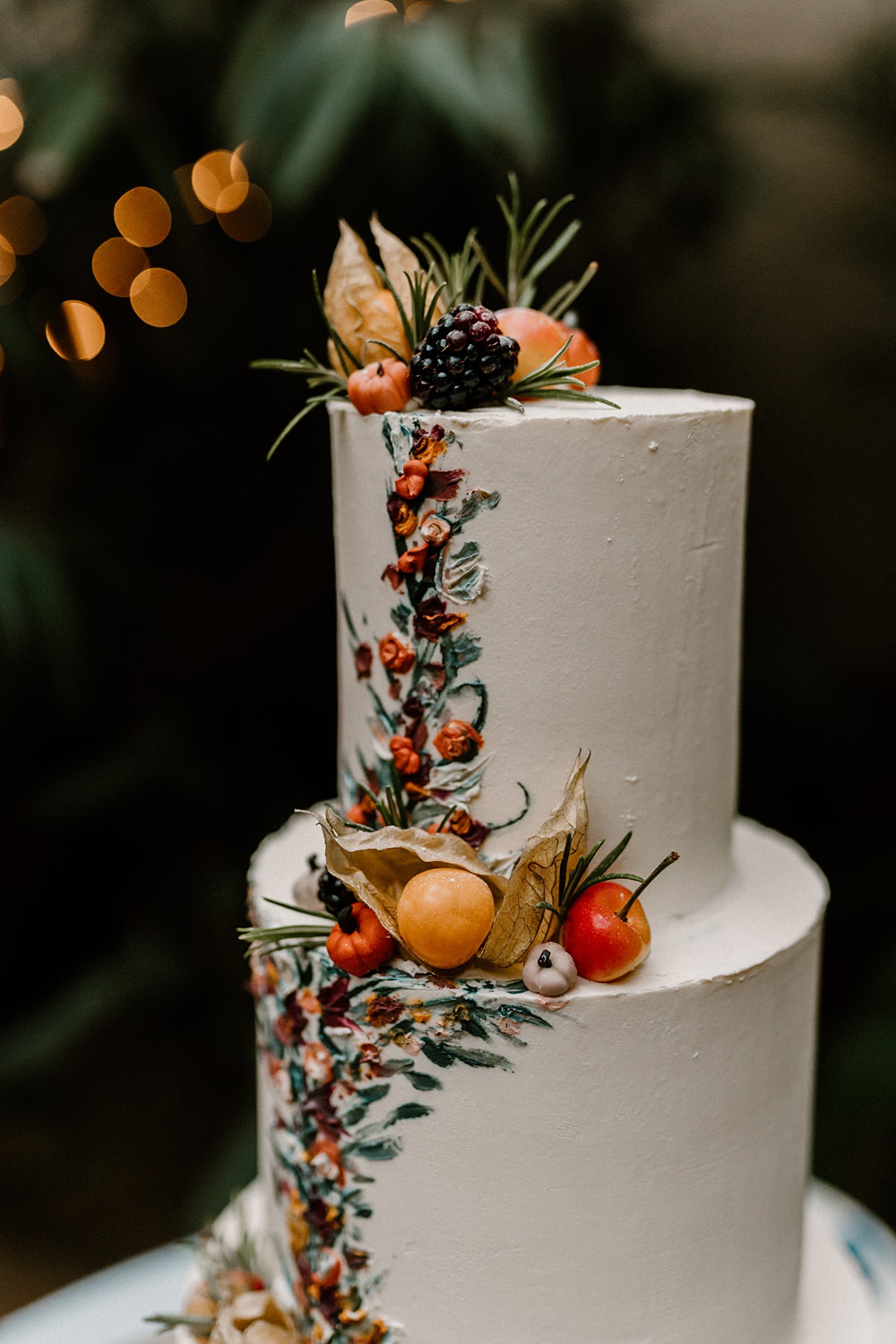 The Matara Centre Wedding Amy Woodham Photography 3 Tier Cake Autumn Fall Pumpkins Flowers