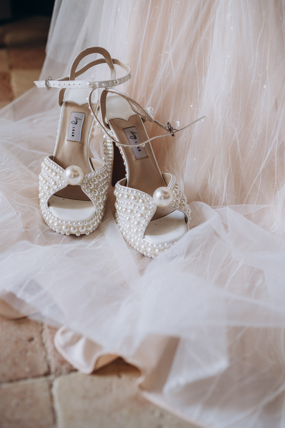 Baglio Strafalcello Wedding Anna Vlasiuk Photography Pearl Shoes Peep Toe Bride