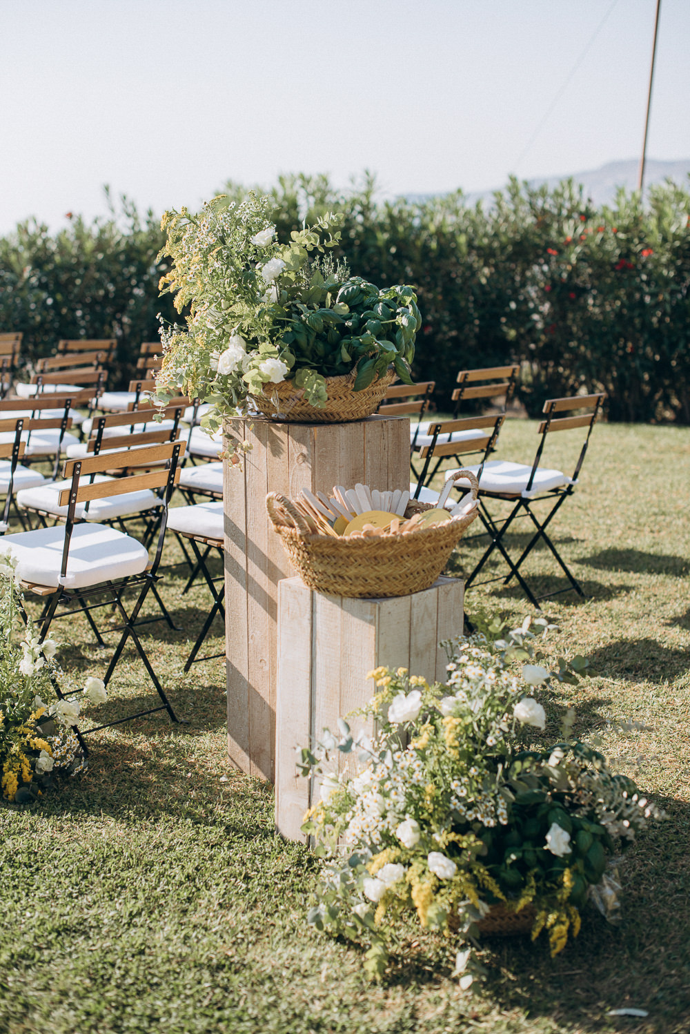 Baglio Strafalcello Wedding Anna Vlasiuk Photography Meadow Aisle Flowers Ceremony White Yellow