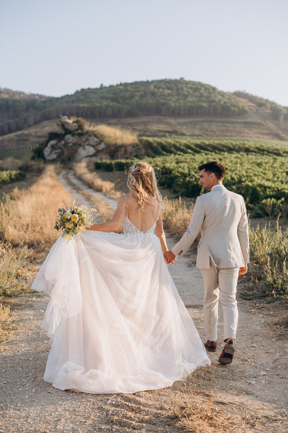 Baglio Strafalcello Wedding Anna Vlasiuk Photography Lace Tulle Gown Straps Train