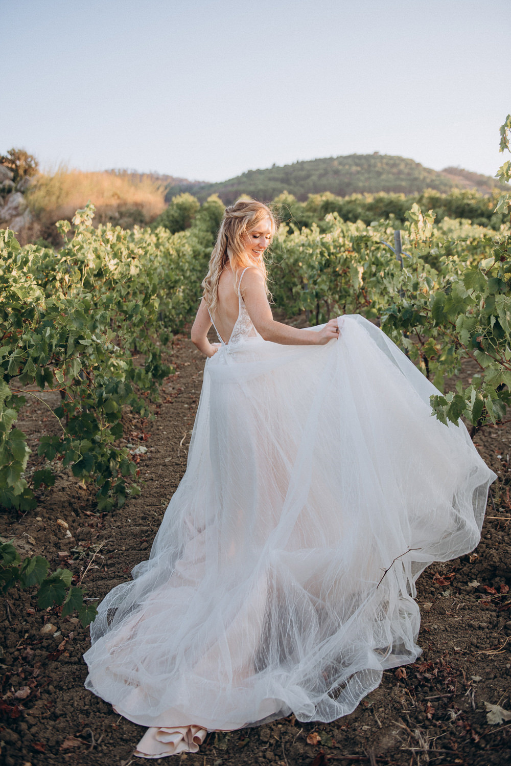 Baglio Strafalcello Wedding Anna Vlasiuk Photography Lace Tulle Gown Straps Train