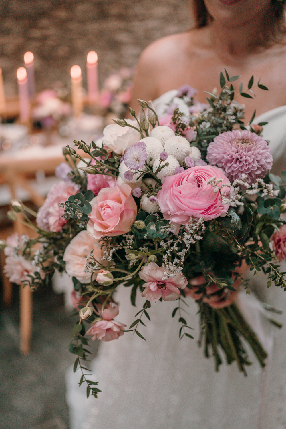 Lancrigg Wedding Olivia Weldon Photography Pink Lilac Bridal Bouquet