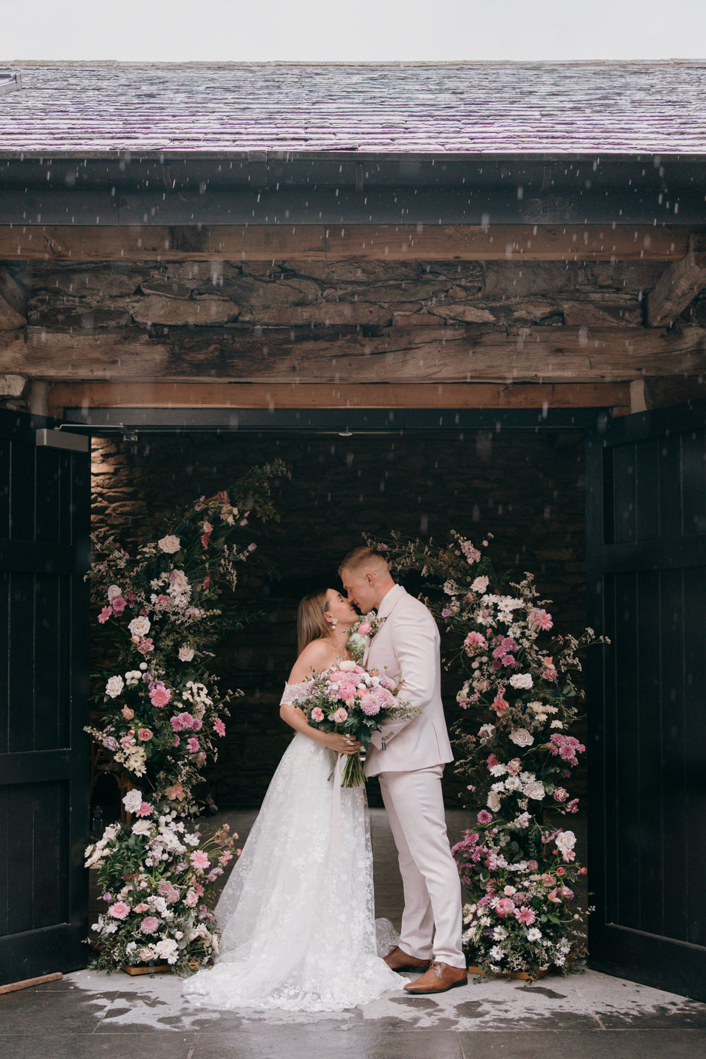 Lancrigg Wedding Olivia Weldon Photography Floral Pillars Pink Lilac Cream