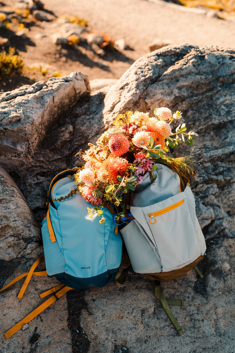 North Cascades National Park Elopement The Foxes Photography Backpacks Flowers Rucksacks Bouquets