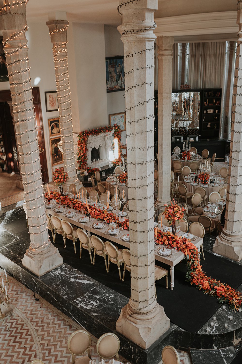 Palais Rhoul Wedding Grace Pham Photography Orange Flowers Table Decor