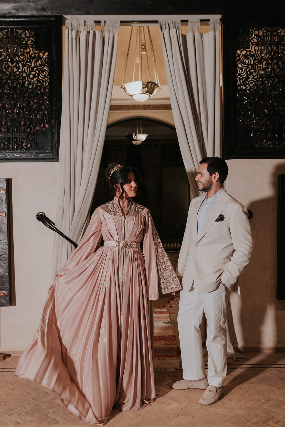 Palais Rhoul Wedding Grace Pham Photography Pink Caftan White Suit