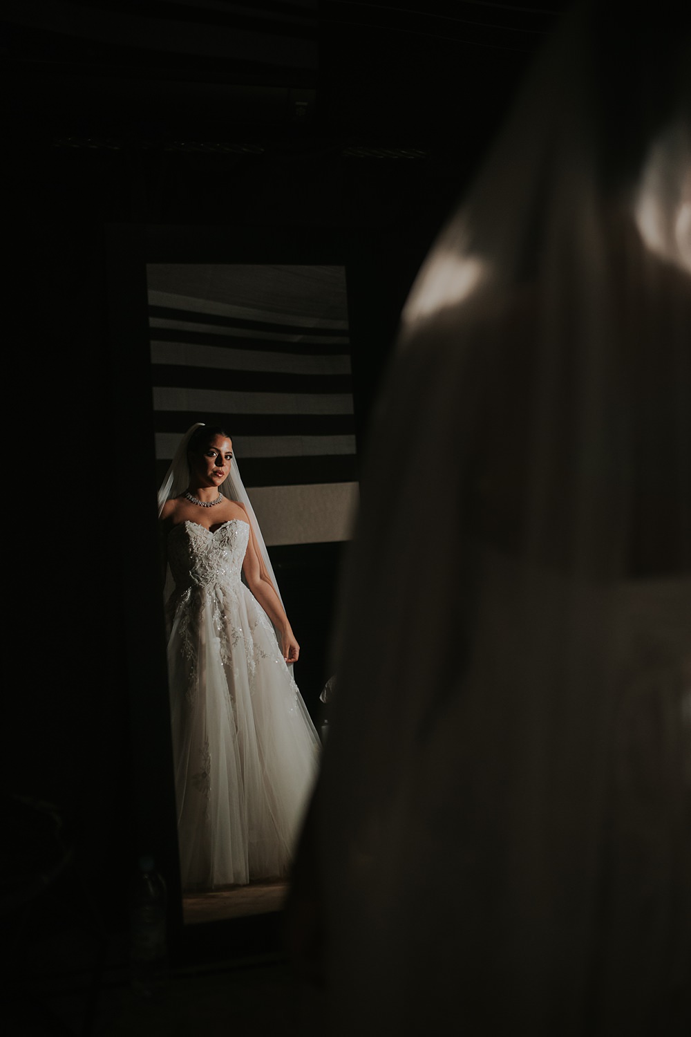 Palais Rhoul Wedding Grace Pham Photography Sweetheart Strapless Lace Gown Veil