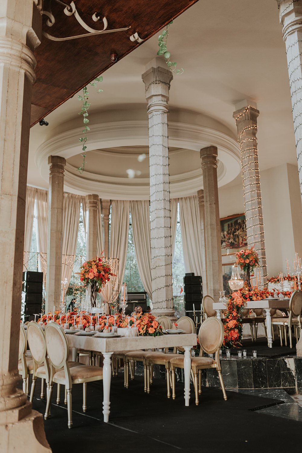 Palais Rhoul Wedding Grace Pham Photography Orange Flowers Table Decor