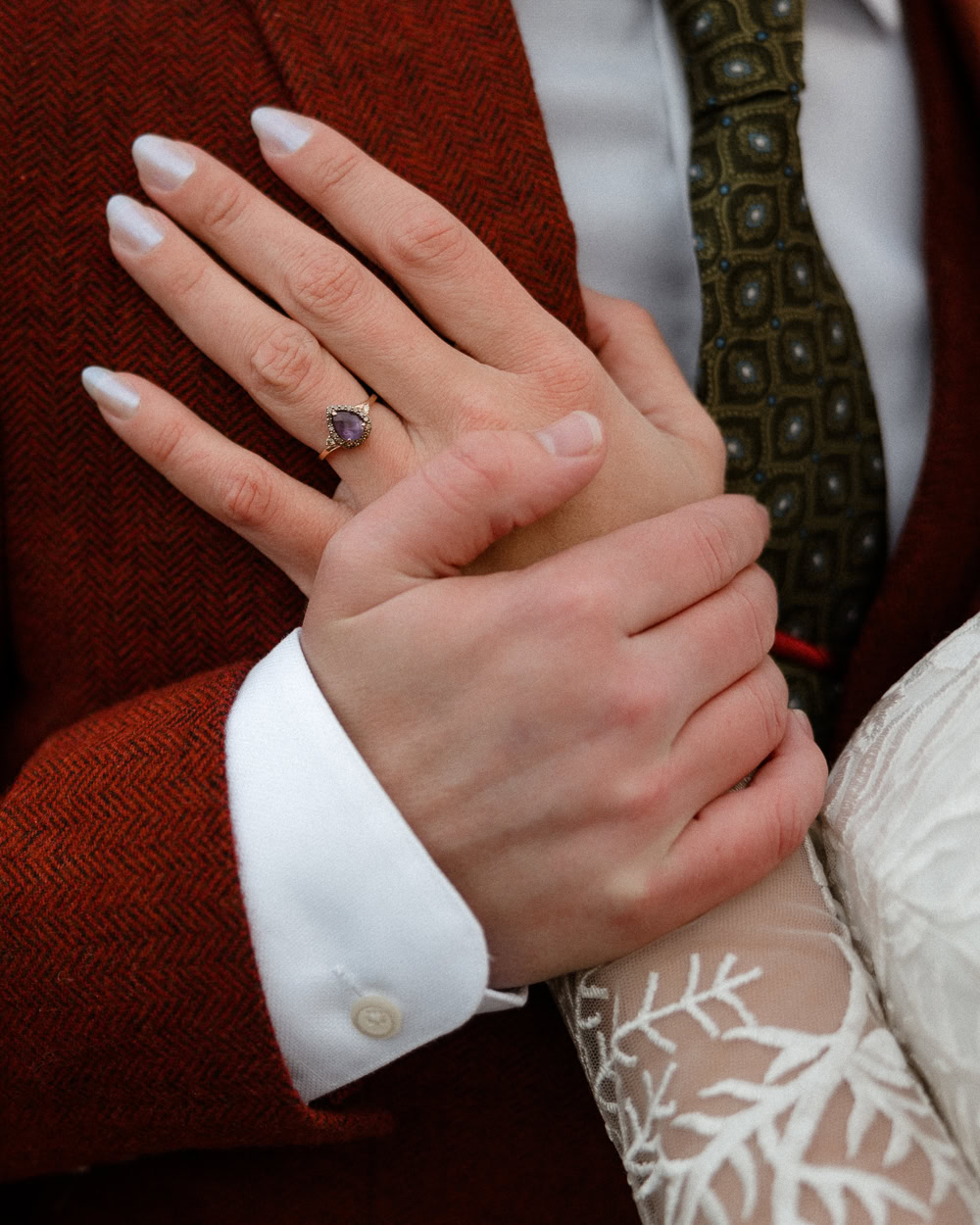 Reynisfjara Iceland Elopement Ast og Hraun Rings Nails Manicure