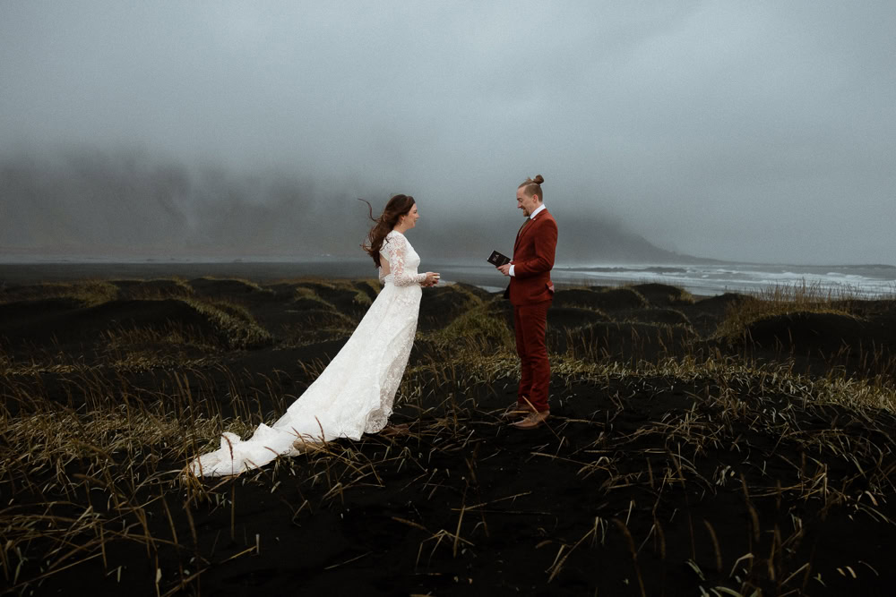 Reynisfjara Iceland Elopement Ast og Hraun