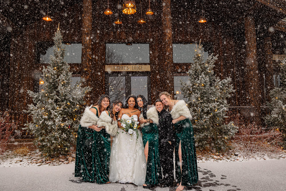 Spruce Mountain Ranch Wedding Michelle Betz Photography Bridesmaids Green Dresses