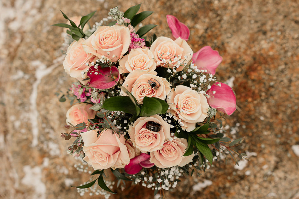 Spruce Mountain Ranch Wedding Michelle Betz Photography Rose Bouquet Pink