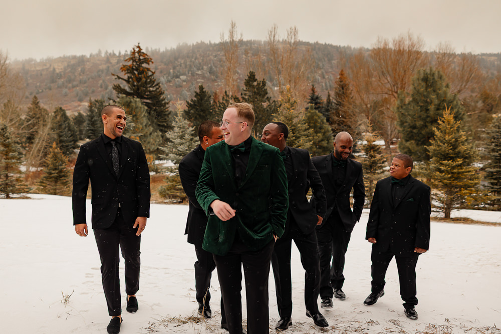 Spruce Mountain Ranch Wedding Michelle Betz Photography Groom Groomsmen Suits
