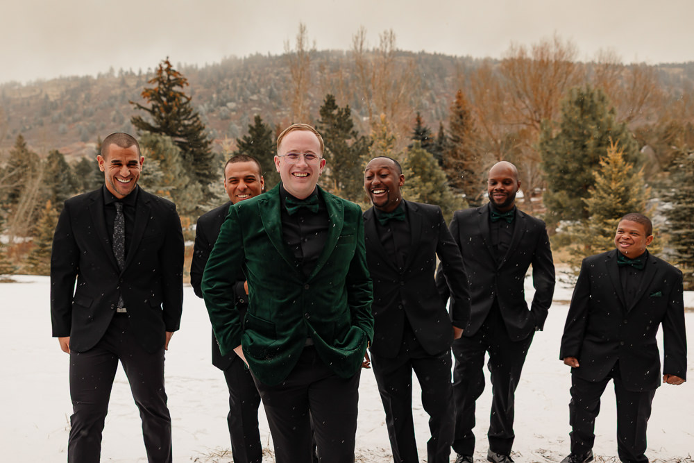 Spruce Mountain Ranch Wedding Michelle Betz Photography Groom Groomsmen Suits