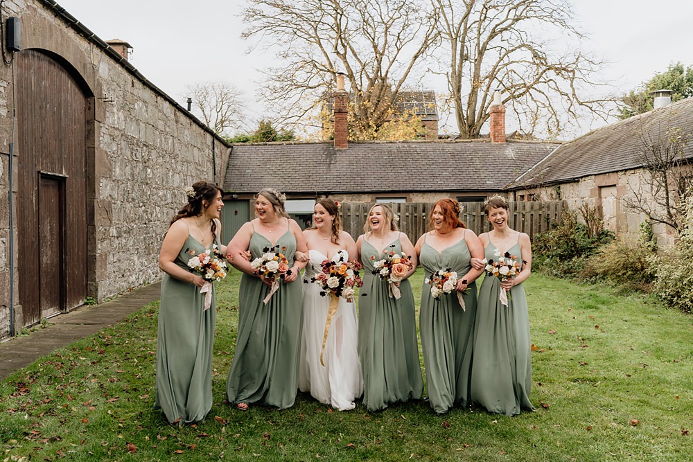 The Barn at Charleton Wedding Scott Arlow Photography Long Sage Green Bridesmaid Dresses